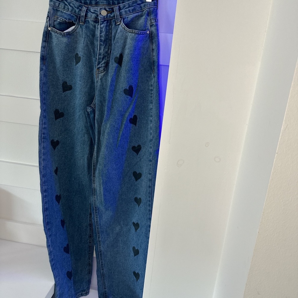SHEIN heart jeans like new worn once